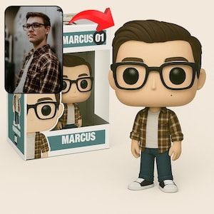 Custom Funko Pop Style Portrait | Personalized Digital Drawing of People & Pets | Cartoon Avatar Gift | Custom Pop Art Print