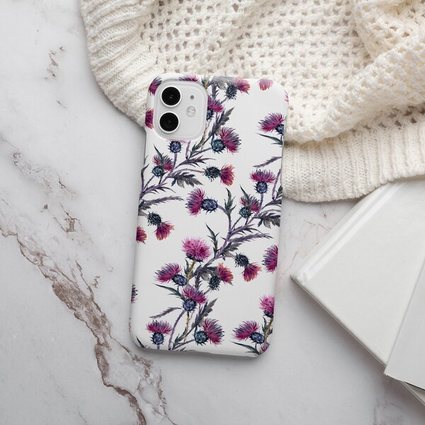 Gothic Halloween Thistle Impact Resistant Case | iPhone Case |Witchy iPhone Cover | Phone Case | Halloween Case | Floral Case | Flowers