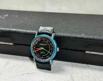 ヴィンテージ フィオルッチ スイス製クォーツ腕時計：レトロネオン 
