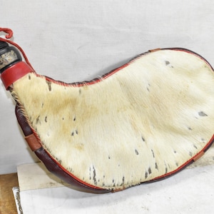 Vintage authentische spanische Leder Bota Tasche-Traditionelle handgefertigte leere Weinflasche mit Haaren