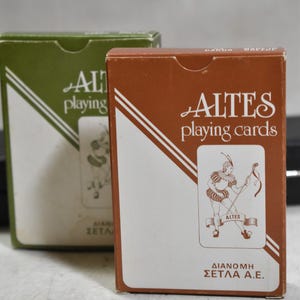 Vintage Collectible Greek Altes Playing Cards Deck-Standard Playing Card Decks-2 Of Them