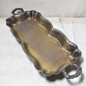Vintage Collectible Home Decor,Gift Tray-Beautiful Design Engraved Tray Silver Plated
