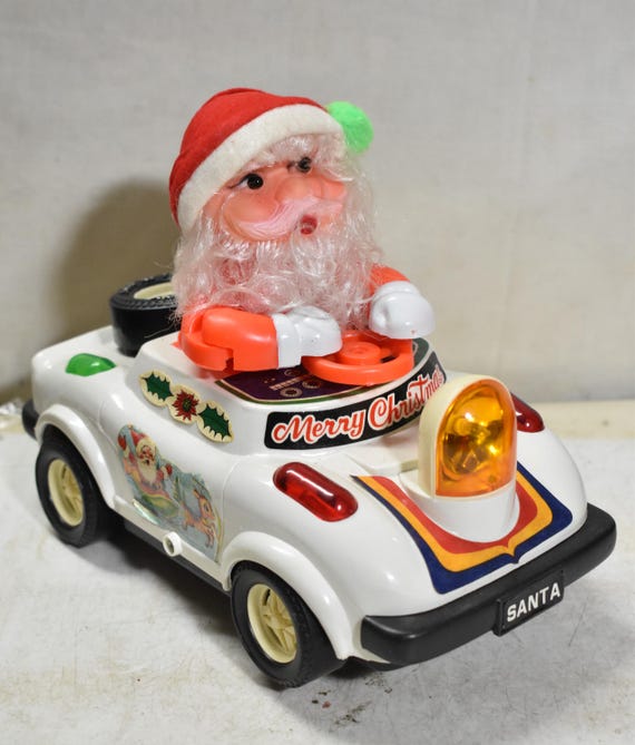 Vintage 1984 Santa Claus Car Bump & Go Battery Operated