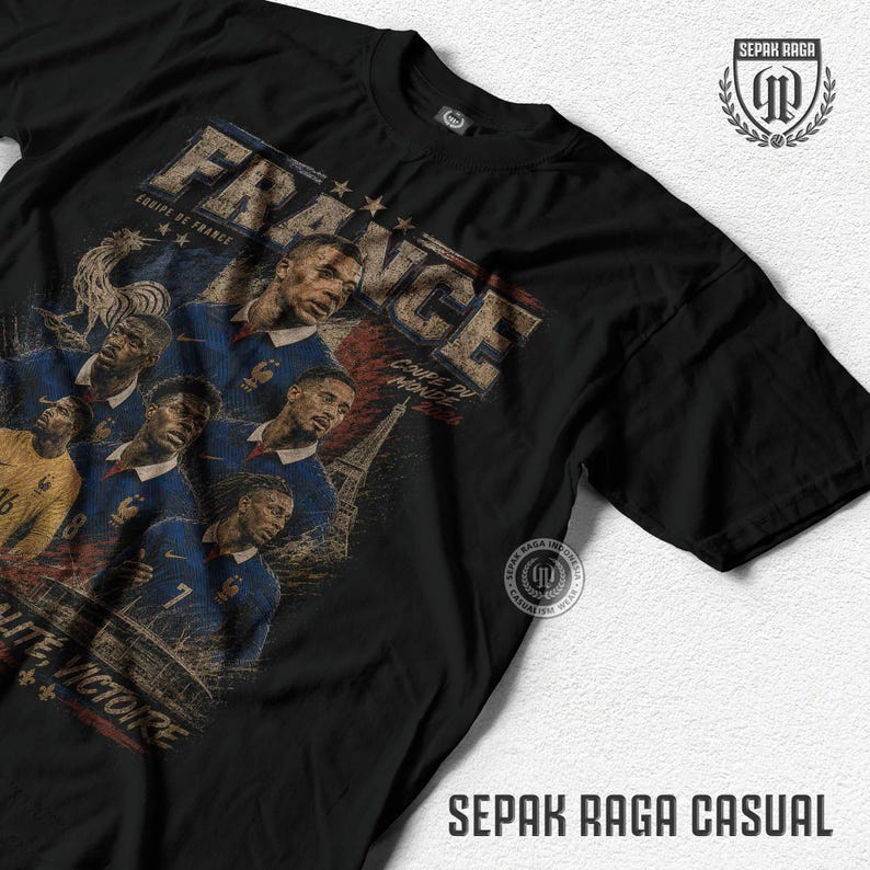 Vintage France Football Team Retro 90s T-Shirt, Coupe du Monde Design image 1