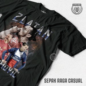 T-Shirt Tee Vintage 90s Bootleg Zlatan Ibrahimovic - Football T-Shirt Sepak Raga Casual