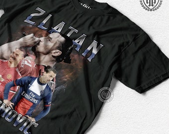 T-Shirt Tee Vintage 90s Bootleg Zlatan Ibrahimovic - Football T-Shirt Sepak Raga Casual