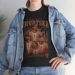 Vintage Croatia Football National Team T-Shirt Design, HRVATSKA Retro 90s Bootleg Style - Football T-Shirt Sepak Raga Casual image 9