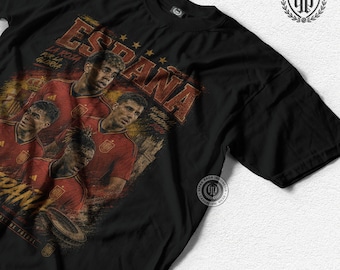 Vintage Spain Football Team T-Shirt, Retro 90s Bootleg Style, La Roja Design