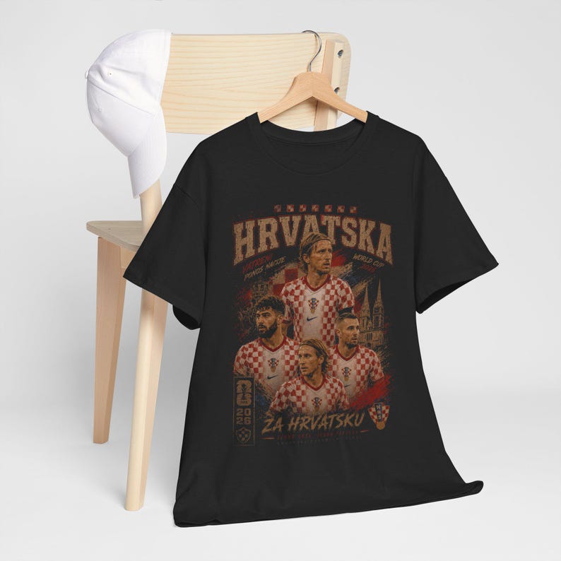 Vintage Croatia Football National Team T-Shirt Design, HRVATSKA Retro 90s Bootleg Style - Football T-Shirt Sepak Raga Casual image 6