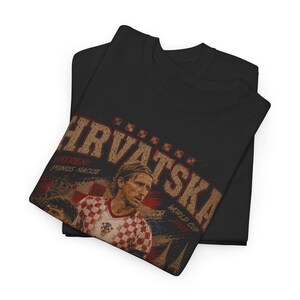 Vintage Croatia Football National Team T-Shirt Design, HRVATSKA Retro 90s Bootleg Style - Football T-Shirt Sepak Raga Casual image 3
