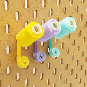 Thread Spool and Bobbin Holder, SKADIS or 1/4&quot; Pegboard | Sewing storage for Home Embroidery Craftzone or workshop! Sewing Accessories