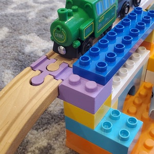 Side Duplo to Train Track Adapter, einseitig, Multi-Packs, Passend für Brio, Thomas, IKEA, Hape uvm! | Weihnachtsgeschenk, Kinder Geschenk