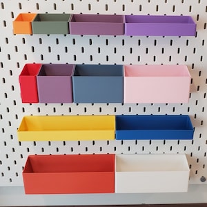 SKADIS Storage Bins, Cup Containers for IKEA SKADIS and 1/4 Pegboard, 12 sizes, And over 12 Colors image 1