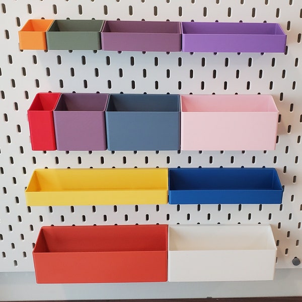 SKADIS Storage Bins, Cup Containers for IKEA SKADIS and 1/4 Pegboard, 12 sizes, And over 12 Colors!