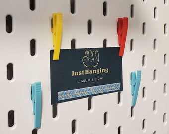 Photo Clip for SKADIS or 1/4" pegboard, Instax/Polaroid/Note Display, Clothespin