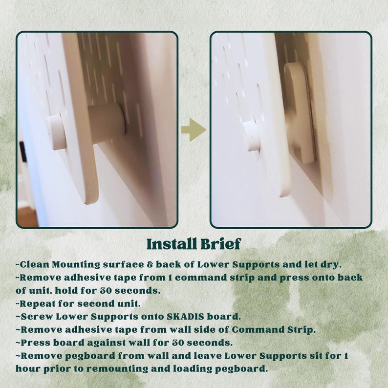 Ikea SKADIS Safety Mounting, Lower Wall Supports, UPPSPEL Pegboard ...