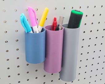 Pegboard Bins, Pencil Cup, Brush Tray, Pen Holder, Marker Storage, IKEA SKADIS or 1/4" Pegboard Accessories, Miniature Painting, Fathers Day