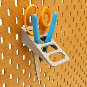 4 Slot Cascade Scissor/Plier Holder, IKEA SKADIS Pegboard Accessories, Craft Room, Hobby Tool Storage! Organization for Sewers & Makers