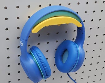 Headphone Holder, SKADIS or 1/4" Pegboard Accessory, Home Office Desk, Craft Storage, Homework Station, Gaming Headset Hook Storage