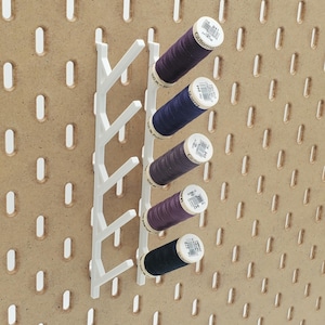 5 Thread Display, IKEA SKADIS Pegboard, 1/4&quot;  | Hook Holds 5 Spools | *Max 26mm* Spool | Crafting Sewing Pegboard Accessories, Sewer Gift
