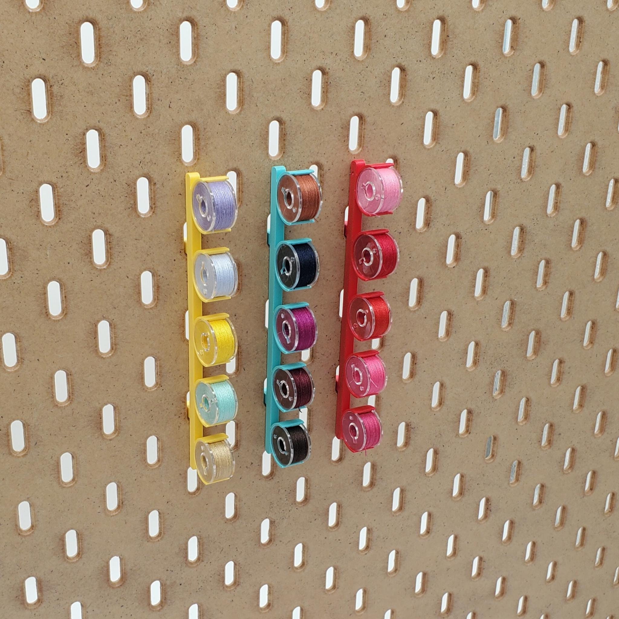5+ Class 15 Bobbins 5 Class 15 Bobbin Sewing Storage, IKEA SKADIS or 1/4 Pegboard | Craft