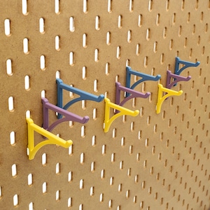 Platform SKADIS or 1/4&quot; Pegboard! | Platform Hook | Office, Garage, Kitchen Organization | Over 12 Colors! | Three Sizes!