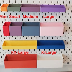 SKADIS Storage Bins, Cup Containers for IKEA SKADIS and 1/4 Pegboard, 12 sizes, And over 12 Colors image 2