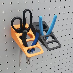 4 Spot Cascade Scissor/Plier Holder, 1/4&quot; Pegboard Accessories, Craft Room Set-up, Crafter Organization, Garage Storage, Gift for Him
