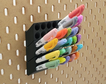 Rectangle Marker Storage | Configurable | SKADIS Compatible | Sharpie, Marker, Micron, Pen Display for Home Office, Classroom, Craftzone.