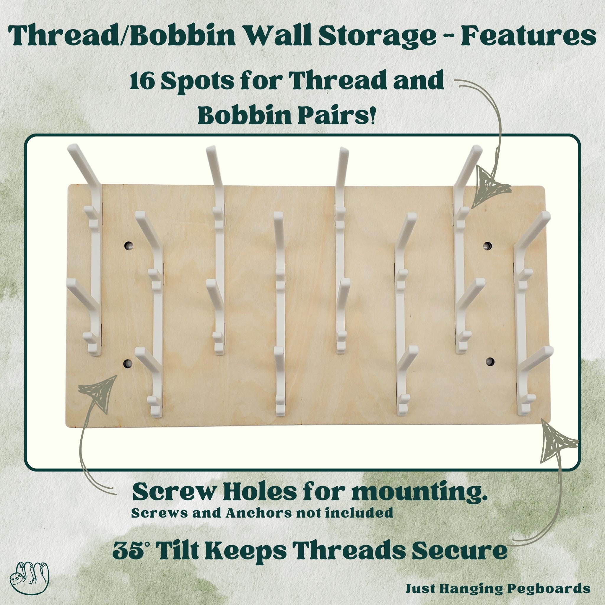 Bleacher Thread Spool Rack Thread Spool Rack, Bobbin/thread Pegboard Storage. Sewing Wall ...