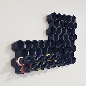 Hex Wall-Mount Pro Acryl 22mL Paint Bottle Holder, Monument Hobbies Acrylic Paint, Max 31.5mm, Hobby Paint Rack Organizer, Miniatures Crafts