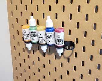 17/18mL Paint Display, Vallejo Storage, Paint Rack Holder | Vertical SKADIS or 1/4" pegboard, Over 12 Colors!