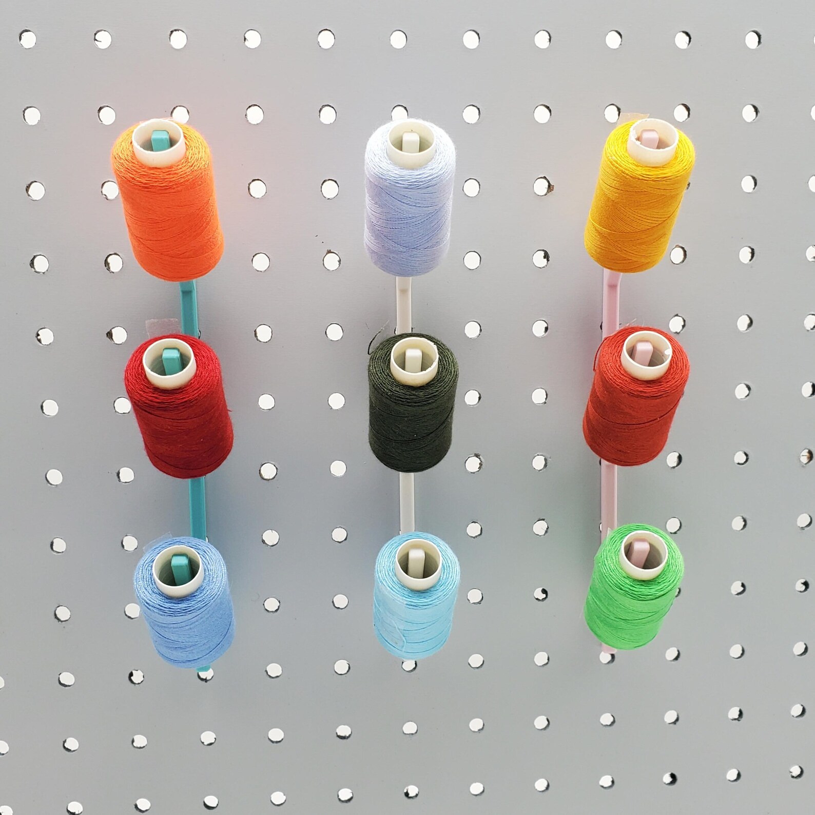 Thread Display Fixtures 3 Thread Display, IKEA SKADIS Pegboard, Each Hook Holds 3 Spools *max ...