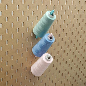 Large 5&quot; Angle Spool Hook, 10pk, IKEA SKADIS Pegboard Sewing Accessories, Cone Thread Storage, Crochet Yarn, Embroidery Serger Longarm, 1/4&quot;