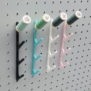 4 Thread Display, 1/4&quot; Pegboard Accessory | Each Hook Holds 4 Spools | *Max 35mm* Spool | Sewing Accessories, Embroidery, Gutermann, Bobbins