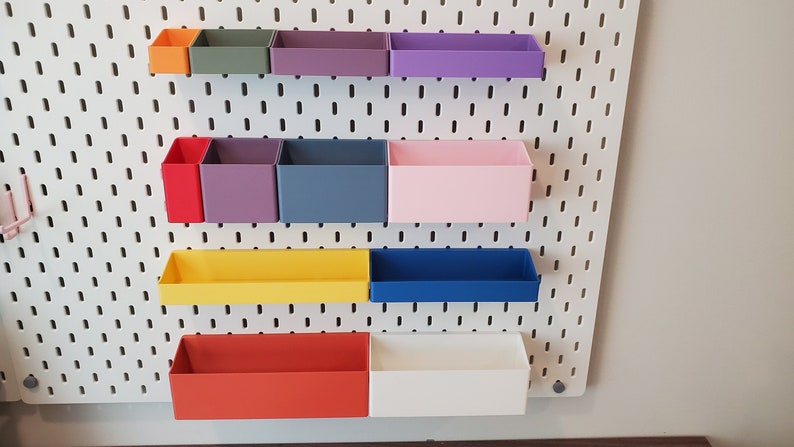 SKADIS Storage Bins, Cup Containers for IKEA SKADIS and 1/4 Pegboard, 12 sizes, And over 12 Colors image 1