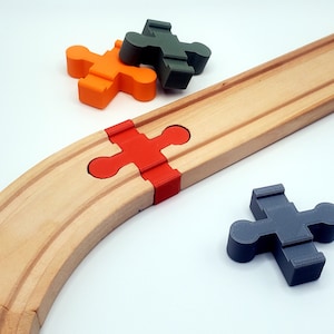 Male-Male Wooden Train Coupling Track Adapter, Fits Brio, IKEA, and more! Christmas Gift for Kids. Present For son or daughter