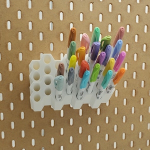 Hex Marker Storage | Configurable | SKADIS Compatible | Sharpie, Marker, Micron, Pen Display for Home Office, Classroom, Craftzone.