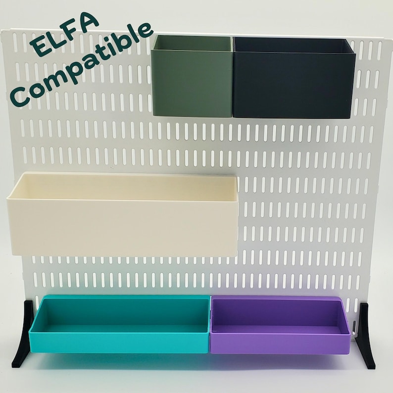 ELFA Pegboard Storage Bins, Cup Containers Compatible With Elfa Utility ...