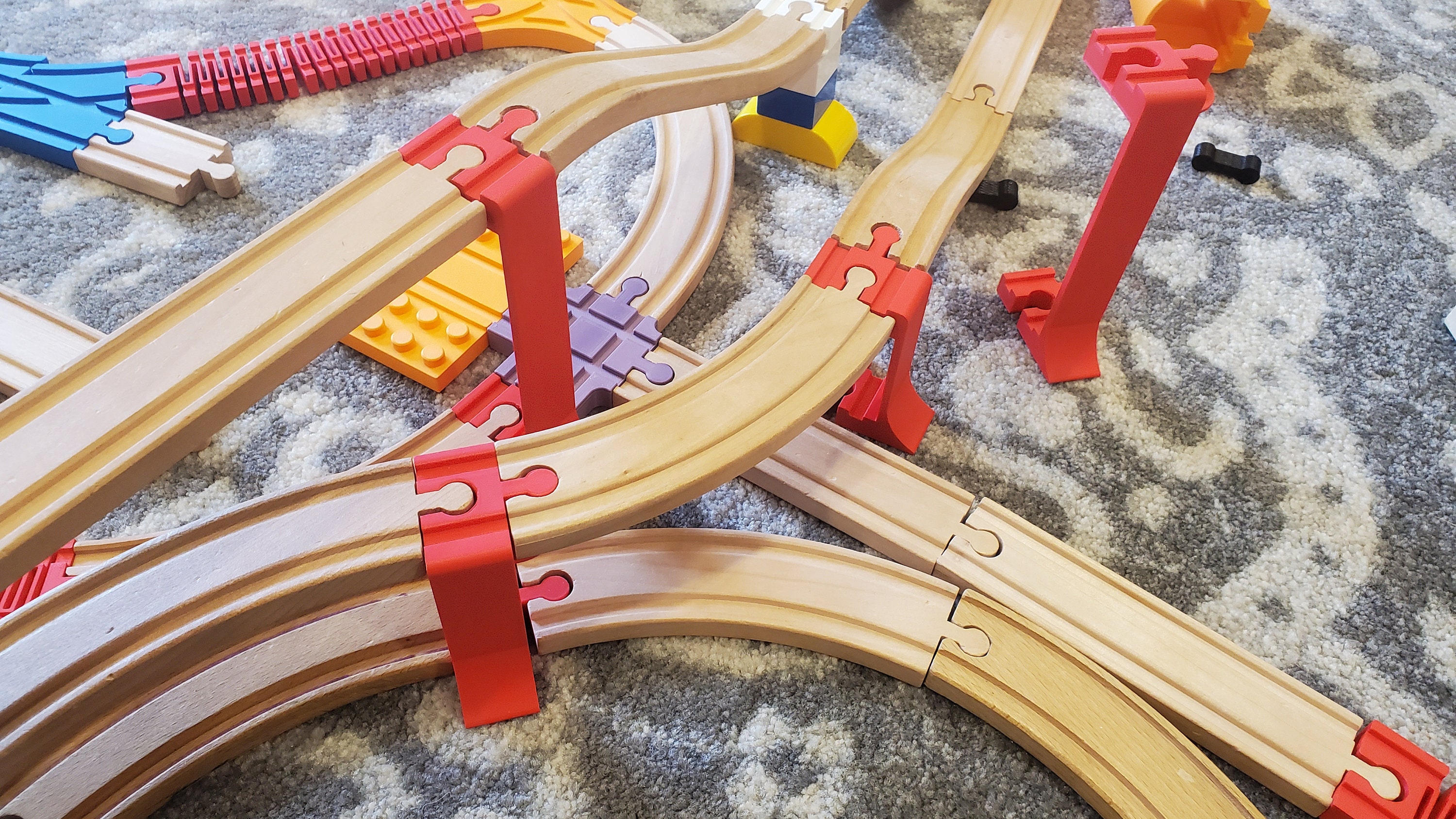Train Track Supports, Sky Risers Sets, Compatible with Wooden Tracks, Brio, Thomas, IKEA, Hape, Lillabo, Duplo Lego | Birthday, Christmas