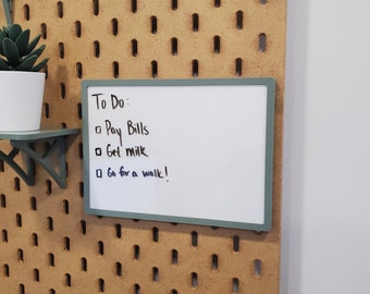 Pegboard Acrylic Whiteboard | SKADIS or 1/4" Pegboard Compatible, Over 12 Colors! | Office/Classroom/Crafting Organizer, Notes and more!