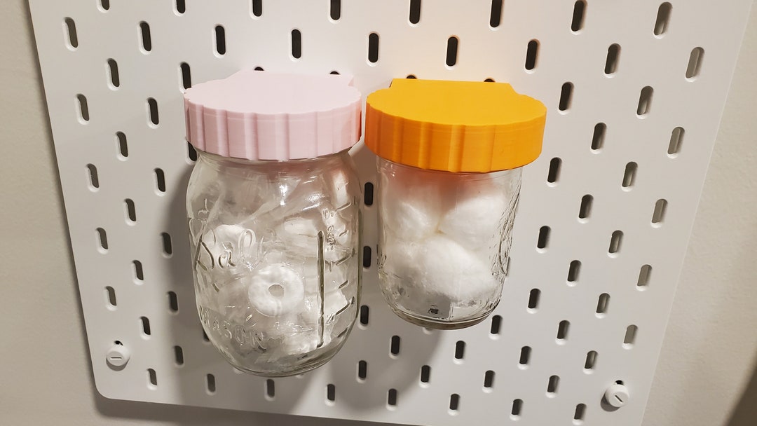 Mason Jar Pegboard Adapter SKADIS or 1/4 Pegboard Compatible Etsy