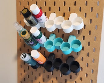 59mL/2oz Craft Paint Storage | Angled SKADIS or 1/4" pegboard, Over 12 Colors! | Compatible with DecoArt, FolkArt, Apple Barrel, and more!