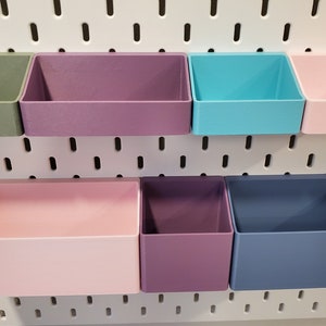 SKADIS Storage Bins, Cup Containers for IKEA SKADIS and 1/4 Pegboard, 12 sizes, And over 12 Colors image 4