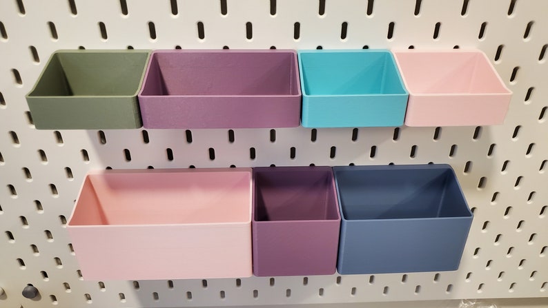 SKADIS Storage Bins, Cup Containers for IKEA SKADIS and 1/4 Pegboard, 12 sizes, And over 12 Colors image 4
