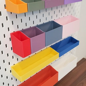 SKADIS Storage Bins, Cup Containers for IKEA SKADIS and 1/4 Pegboard, 12 sizes, And over 12 Colors image 3