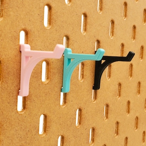 10pk Platform Hook for SKADIS or 1/4&quot; Pegboard, Small Display Hook, Pegboard Accessories, Gift, Tool Organization, Craft Room Storage