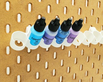 6 Kamenskaya Ink Storage, Alcohol Inks Holder, 15mL bottles | Angle SKADIS or 1/4" pegboard, Over 12 Colors!