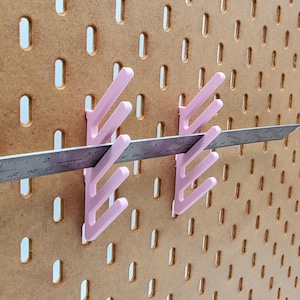 Angled Ruler Storage Holder | Quilting, Architecture, Drafting | SKADIS Pegboard Accessory | Sets of Two | Craft Room Gift Organization