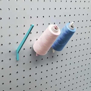 Large 5&quot; Angle Spool Hook, 10pk, 1/4&quot; Pegboard Embroidery Accessories, Cone Thread Storage, Crochet Yarn, Sewing Serger Longarm, SKADIS